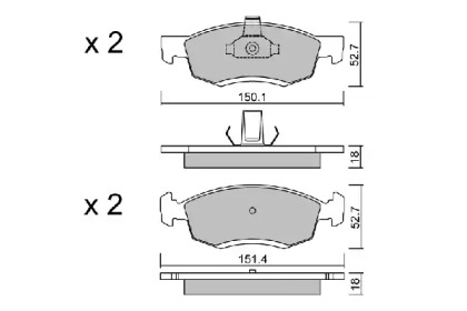 Комплект тормозных колодок (AISIN: BPRE-1012)